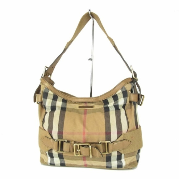 Burberry Beige and Black Check Shoulder Bag - Picture 1 of 8